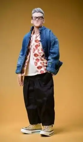 【MT】Trickyman12 Dapper Boy Tang Niu Paint Splatter Washed Denim 1/6 Action Figure
