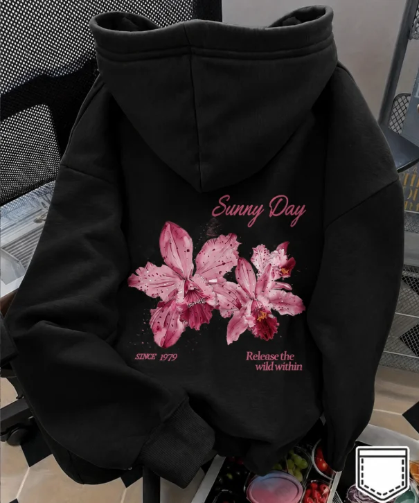 New Style Floral-patterned Hooded Sports Shirt Floral Art Print Casual and Loose Pullover Hoodie Suitable for Both Men and Women