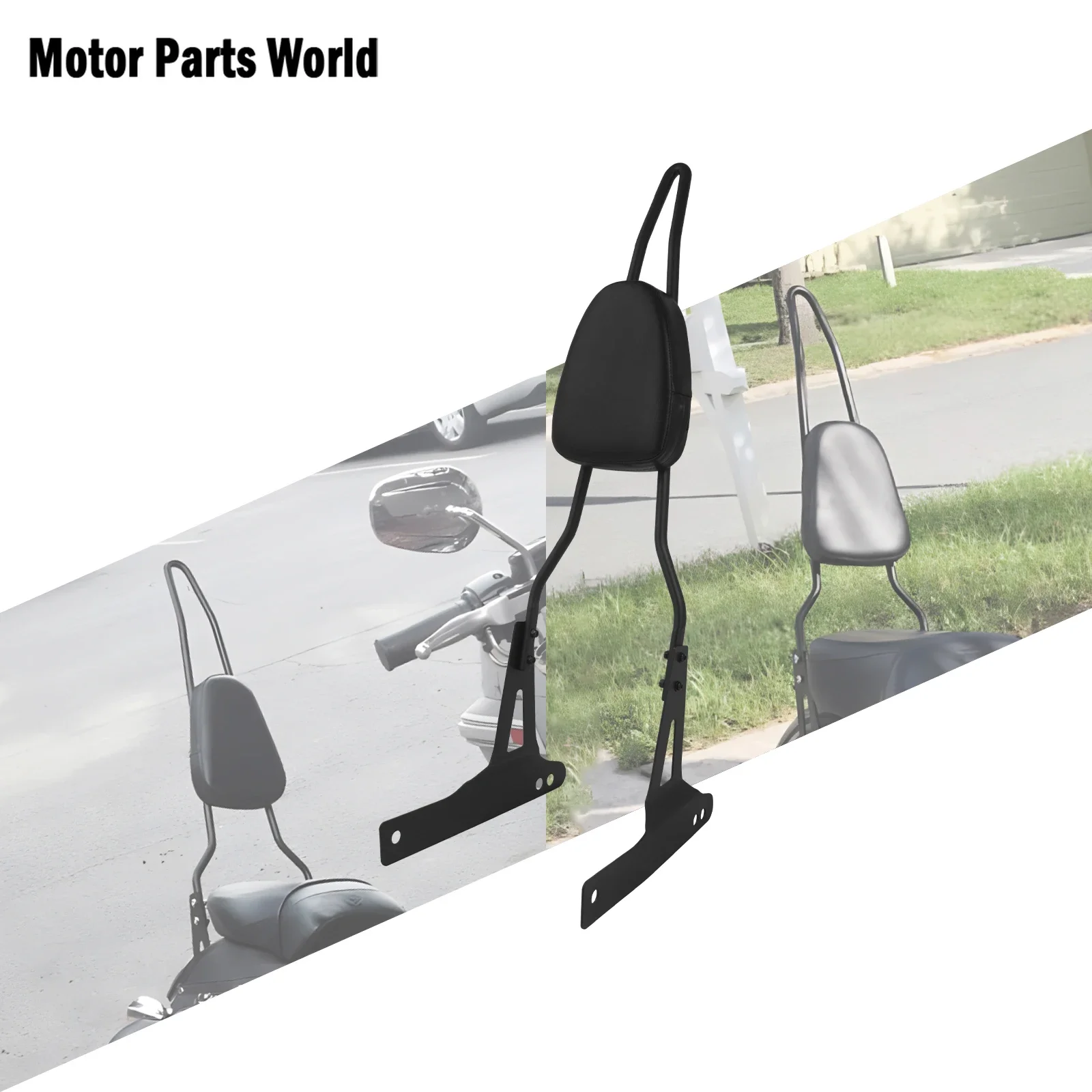 Motorcycle Black Rear Passenger Backrest Sissy Bar With Cushion Pad For Harley Dyna Low Rider Street Bob FXDL FXDB FLD 2006-2017