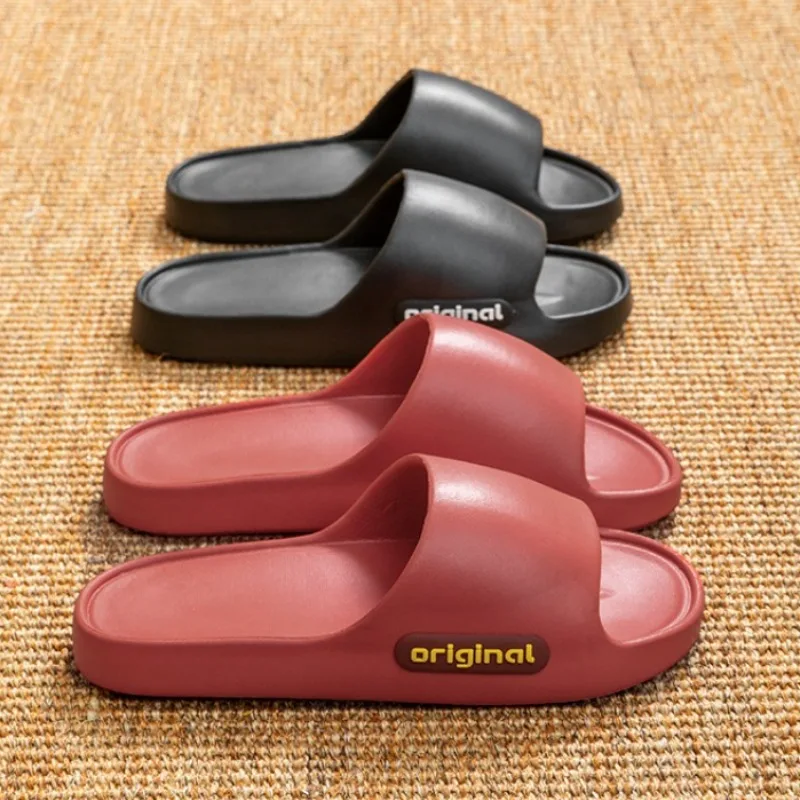 

Thick Platform Pillow Slippers Women 2026 Summer Soft Sole Eva Cloud Slippers Woman Letter Print Non Slip Indoor House Shoes