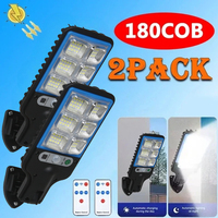 108 COB+LED Sensor Street Lamp 3 Light Modes Outdoor Waterproof Security Solar Lamps for Garden Patio Path Remote Control Light