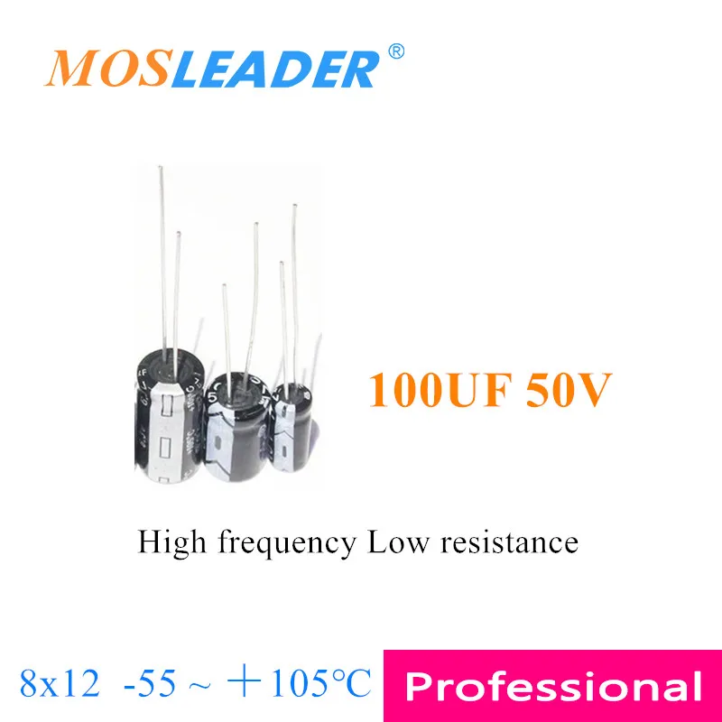 Mosleader 500pcs 8*12 100UF 50V High temperature low resistance impedance 8x12 -55 ＋105℃ DIP Aluminum electrolytic capacitor