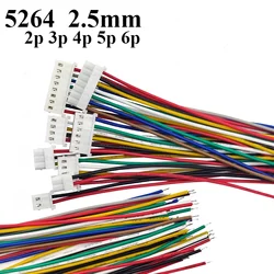 10PCS 5264 Terminal Line Spacing 2.5mm Electronic Wire 26awg Single Head Connection Wire 100MM 2p 3p 4p 5p 6p