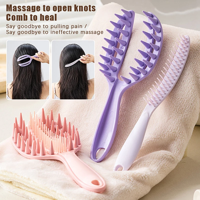 

2-in-1 Shampoo Comb Soft Coarse Teeth Hair Scalp Massager Hair Wash Anti-static Wet Dry Curly Hairbrush Salon Hair Styling Tool