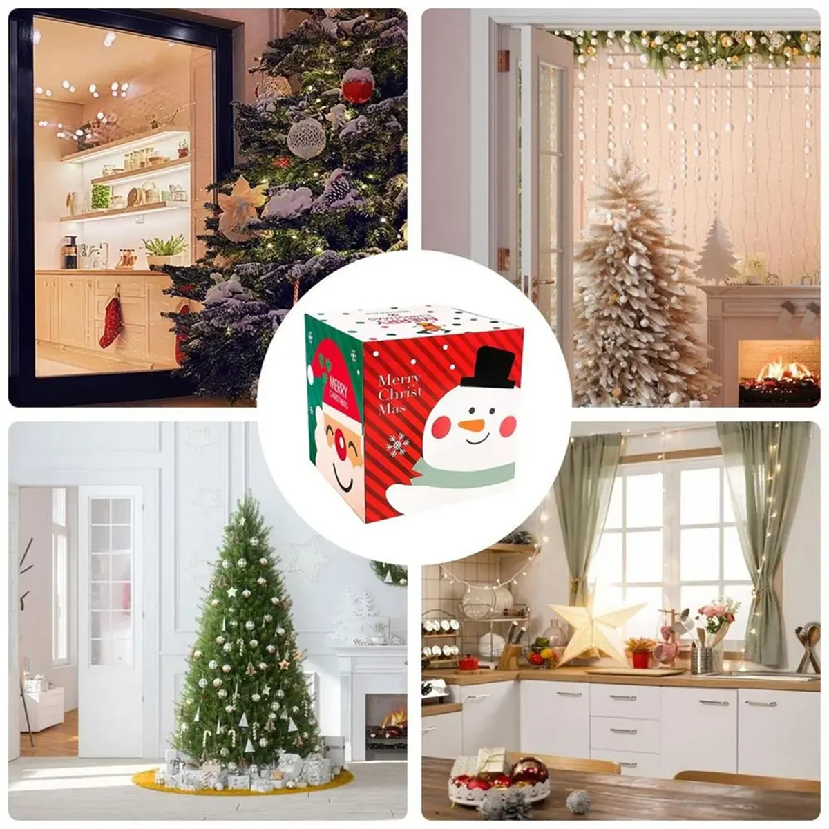 

Рождественская упаковочная коробка для конфет, 2025+, маленькая // Санта-Клаус, коробка для конфет, 25 см/9,84 дюйма, праздничная коробка для конфет с крышкой, Рождественская