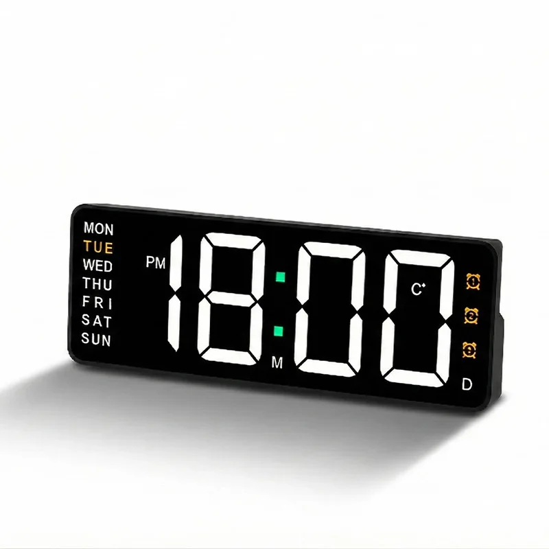 Desktop LED silent electronic alarm clock with countdown function, simple rectangular electronic alarm clock