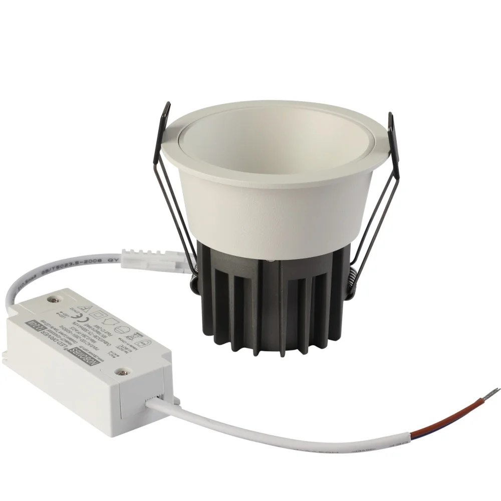Spot Lumineux LED Encastrable en Aluminium avec Technologie COB, Lumière à Intensité Réglable, Idéal pour le Plafond, la Maison ou le Bureau,