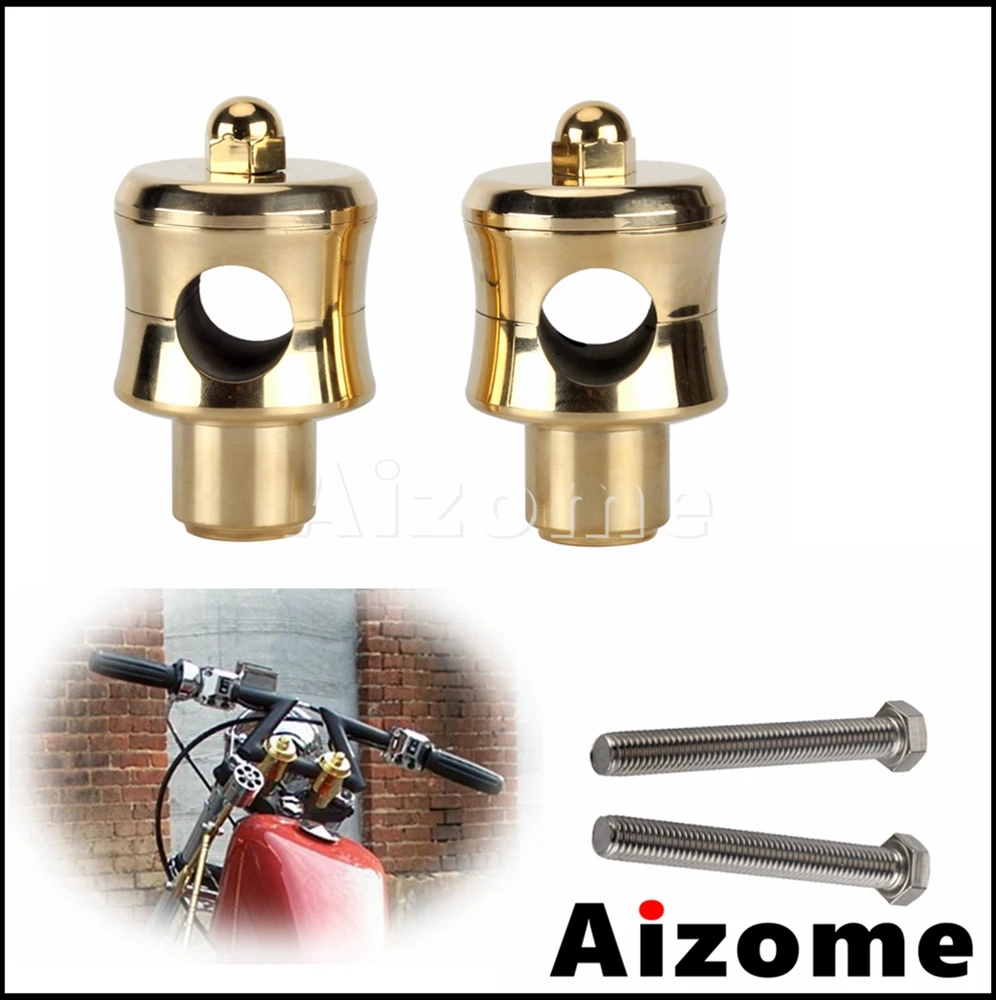 

2pcs Motorcycle Handlebar Clamp Soild Brass Columnar Handle Bar Clamps For Harley Chopper Bobber Custom 1" 25mm Handlebar Risers