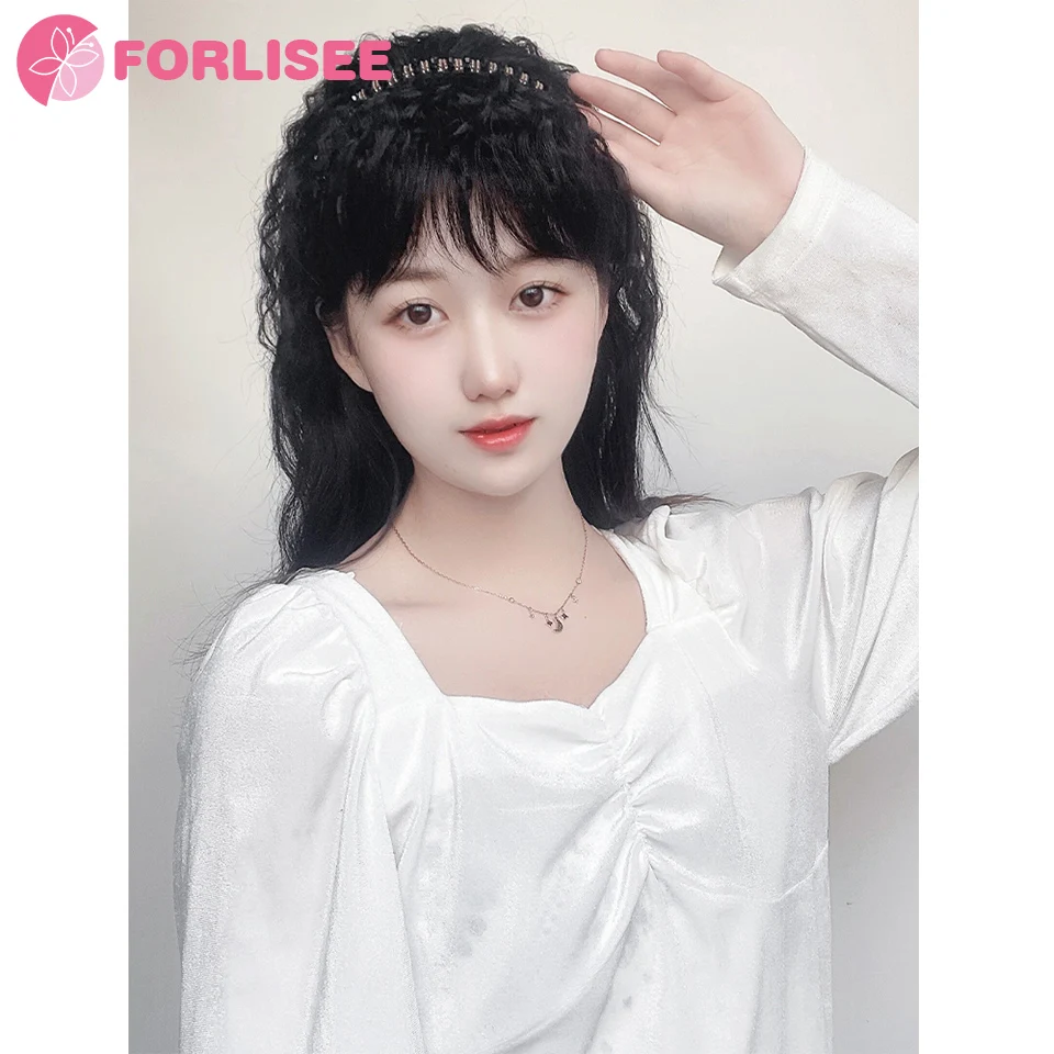 FOR Braid Headband Bangs Synthetic Bangs Hair Extension Fake Fringe Natural Hair Clip on Hairpieces for Women Invisible Natural