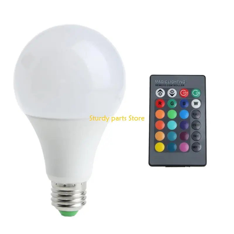 

97QC ABS LED Light Bulb E27 20W RGB Color Changing Light Bulb with Remote Control
