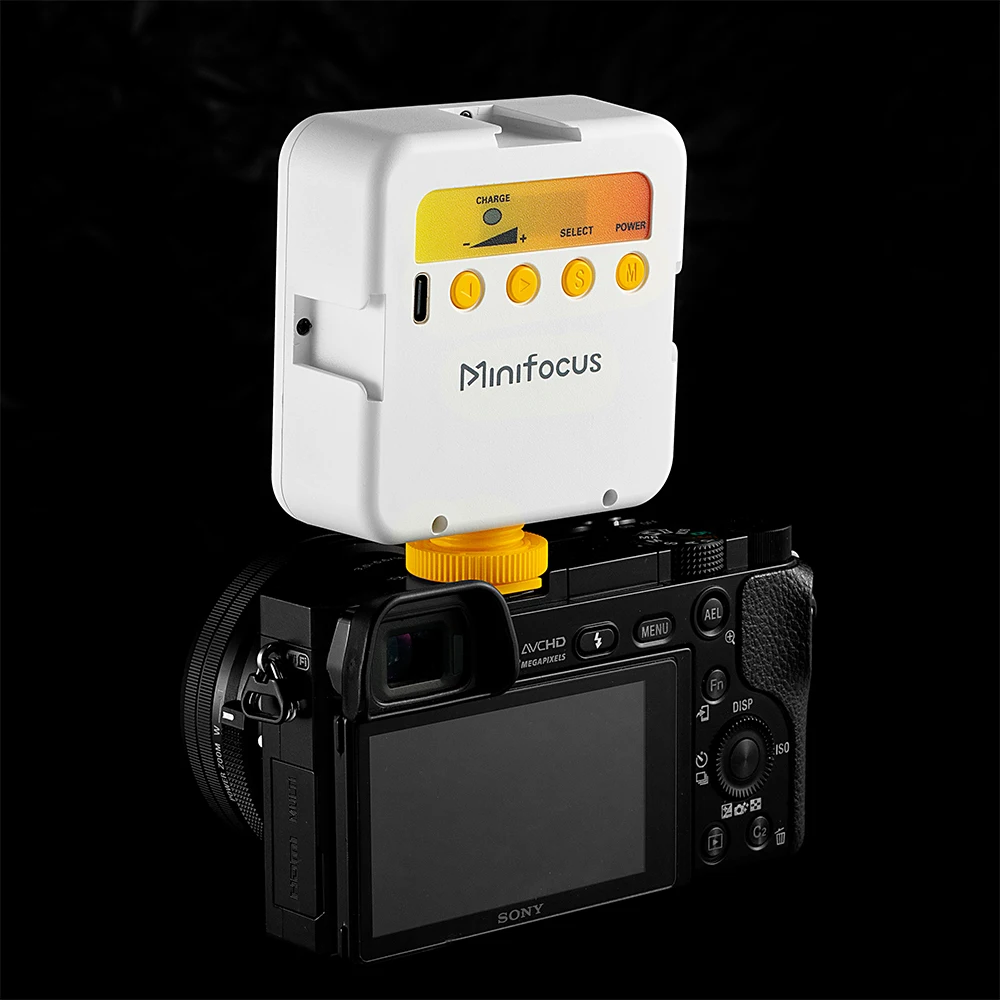 กล้องมินิโฟกัสขนาดเล็กแฟลชวิดีโอแบบพกพาขนาดเล็ก pencahayaan kamera สองสีบนกล้องแฟลชวิดีโอวินาทีมีไฟ vlogging พร้อมรองเท้าเย็น3ตัว