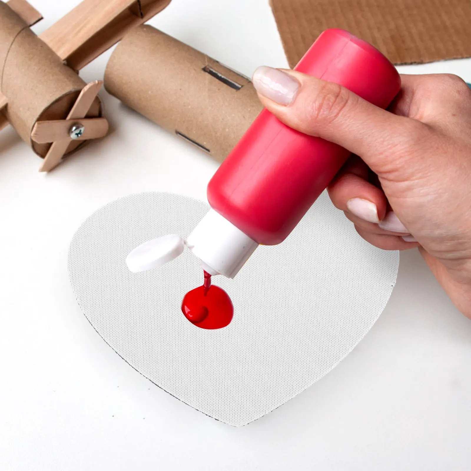 10Pcs Sublimation Blanks Coaster Heat Transfer Mat Heart Shaped Cup Coaster DIY Car Desktop Cup Pad Sublimation Coasters Blanks