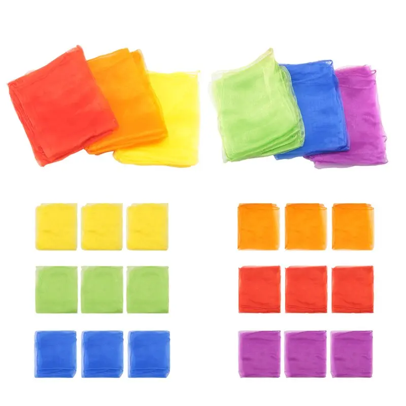 B49B - 24 Lenços Coloridos para Dança e Música para Crianças, Lenços de Movimento e Ritmo