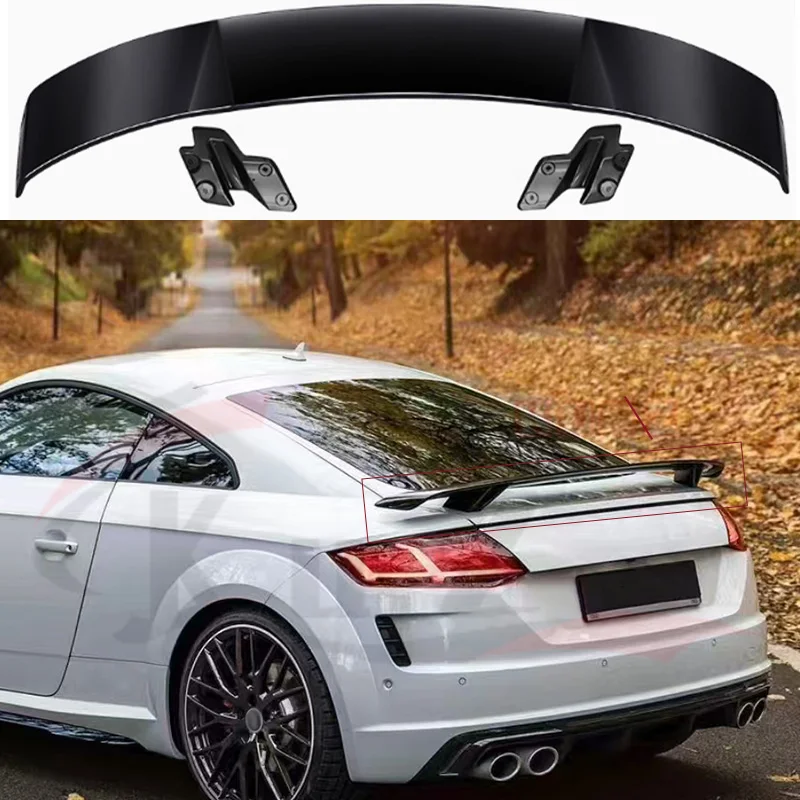 For Audi TT MK3 Accord Standard 2015-2024 Carbon Fiber Look Gloss Black Rear Diffuser GT Styling Rear Spoiler