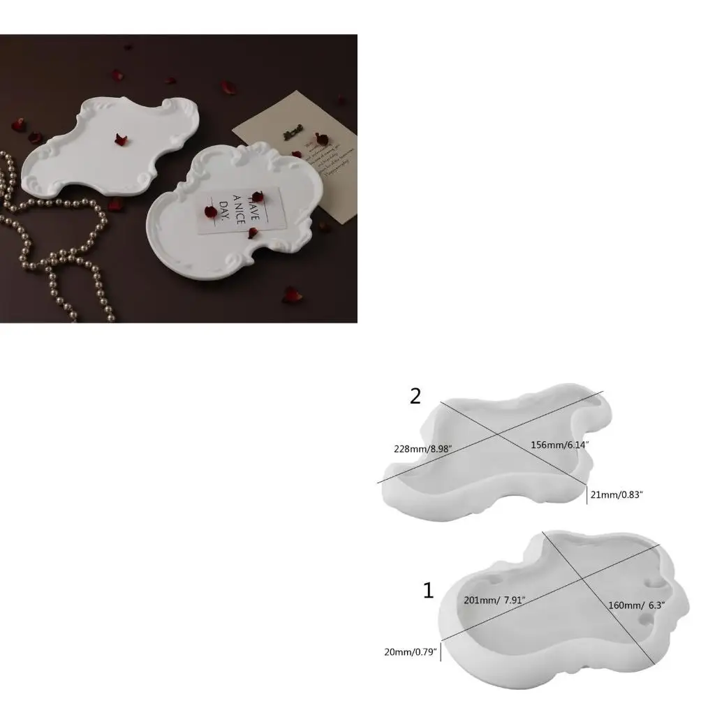 

European Tray Mold for DIY Crystal Dropping Plaster Cement Craft Mold