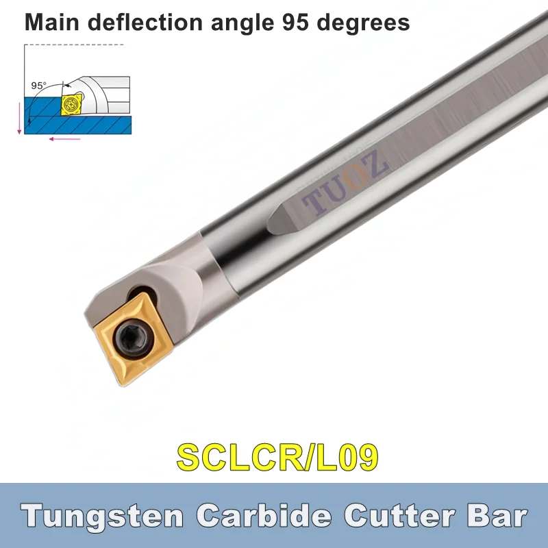 

Ударопрочная вольфрамовая сталь SCLCR09 SCLCL09 Расточная оправка для токарного станка C12M- C14N- C16Q- S20R- C25S- C32T- C Внутренний токарный инструмент Режущий брусок