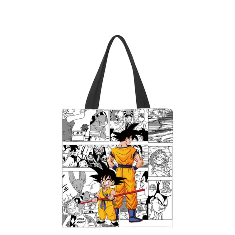 New Dragon Ball Tote Men\'s Canvas Bag Son Goku Large Capacity Shoulder Bag Student Bag Eco Bags Women\'s Reusable Shopping Bags