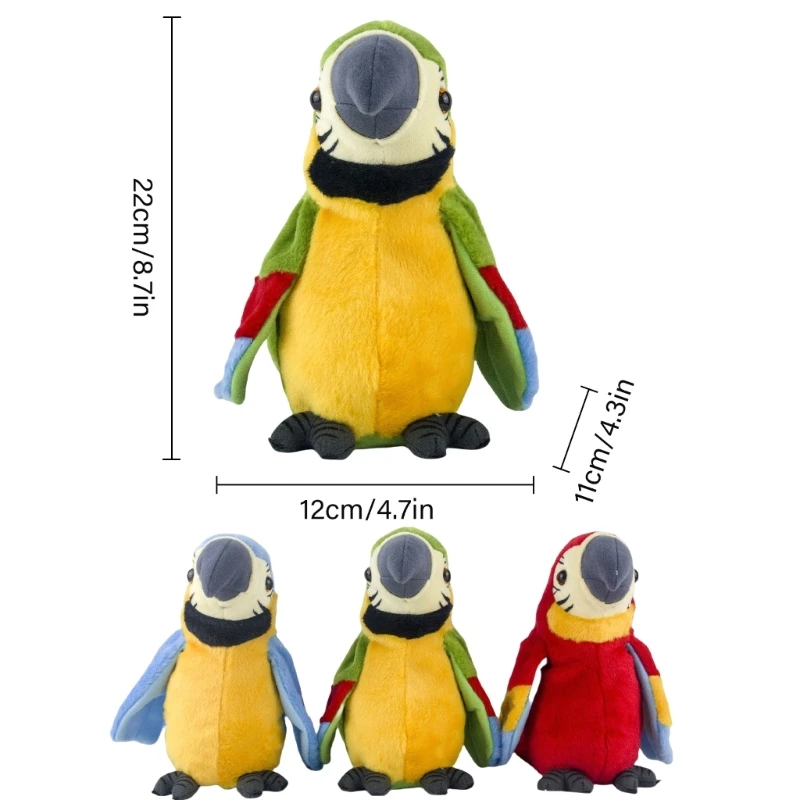 Juguete electrónico para loros 77HD, juguete peluche, loro parlante, muñeco peluche que canta, muñecos musicales para