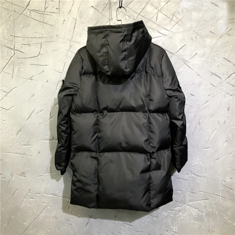 Men Cotton Jacket Gothic Style Men's Clothing Winter Snow Zipper Men Solid Black Coat Size XL