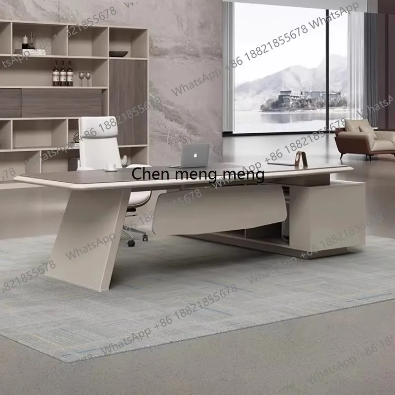 RR Shaped President Manager Desk Gaming Organizer Computer Standing Office Tables Computer Sedentary Workshop Writing Furniture