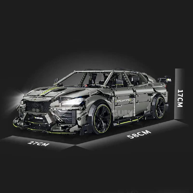 Bloques de Construcción de la Serie de Autos de Acrobacias, Auto Deportivo de Carreras RC URUS Técnico, Modelo de Ladrillos de Colección, Juguetes de Exhibición para Niños y Adultos G