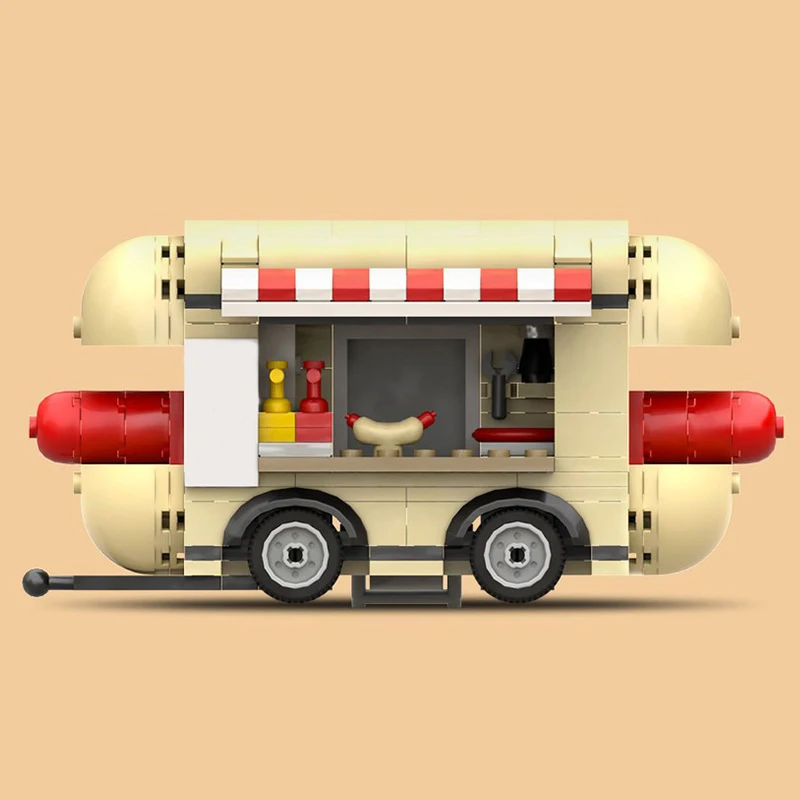 

226PCS City Hot Selling Street View Moc Modular Hotdog Trailer model DIY creative ideas Child Toy Assembly Puzzle birthday Gift