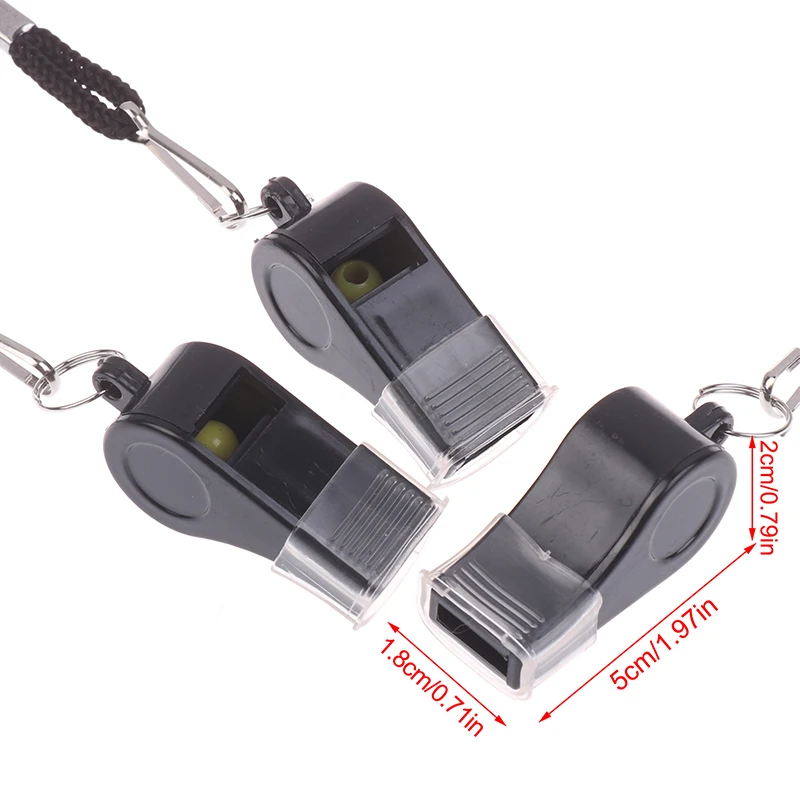 2/3/5Pcs Outdoor Black Whistle Referee Game Halter Whistle High Quality Travel Hiking Whistle For Basketball Volleyball Games