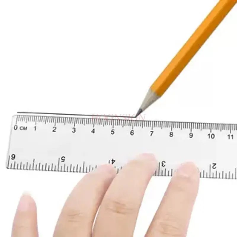 2pcs Transparent plastic ruler with dual scales, teacher drawing teaching measuring tool, student learning stationery