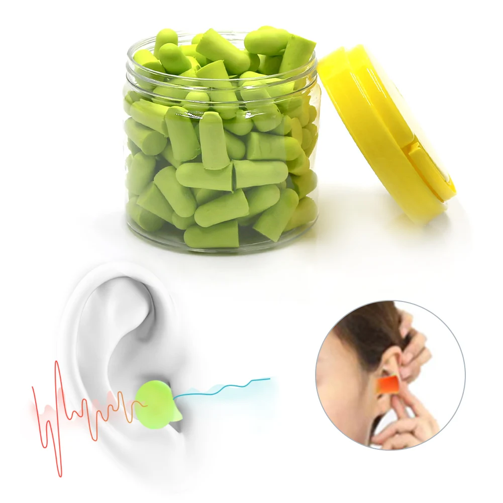 

zk30 50 Pairs Soft Foams Ear Plug Noise Reduction Earplugs Protector for Sleeping LearningLight Green