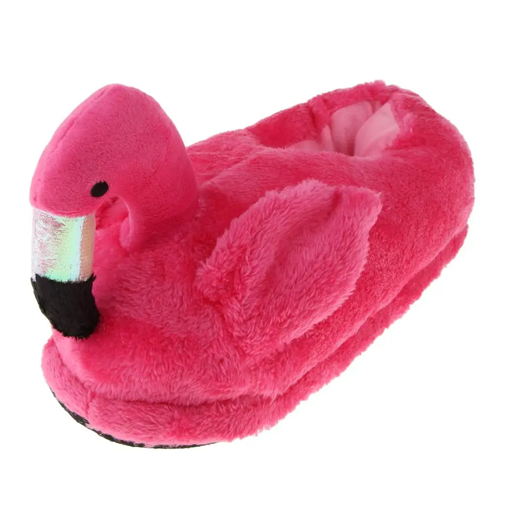 Fluffy Flamingo Animal Slippers Warm Plush Soft Bottom Designer Cozy Indoor House Shoes for Women Girls Christmas Gift Ideas