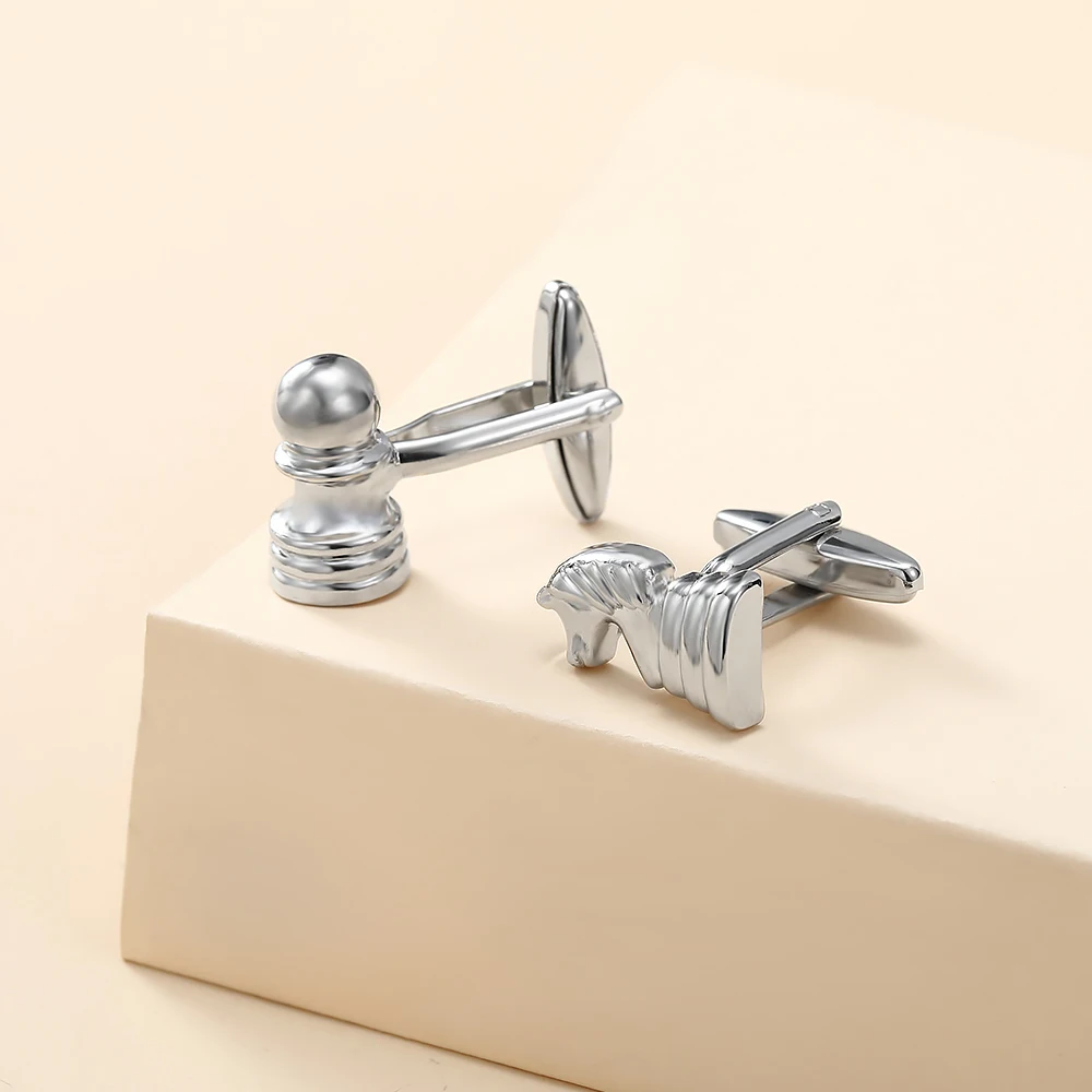 بيان قطع الشطرنج على شكل أزرار أكمام رجالي مضحك فارس وبيدق تصميم كم زر #2