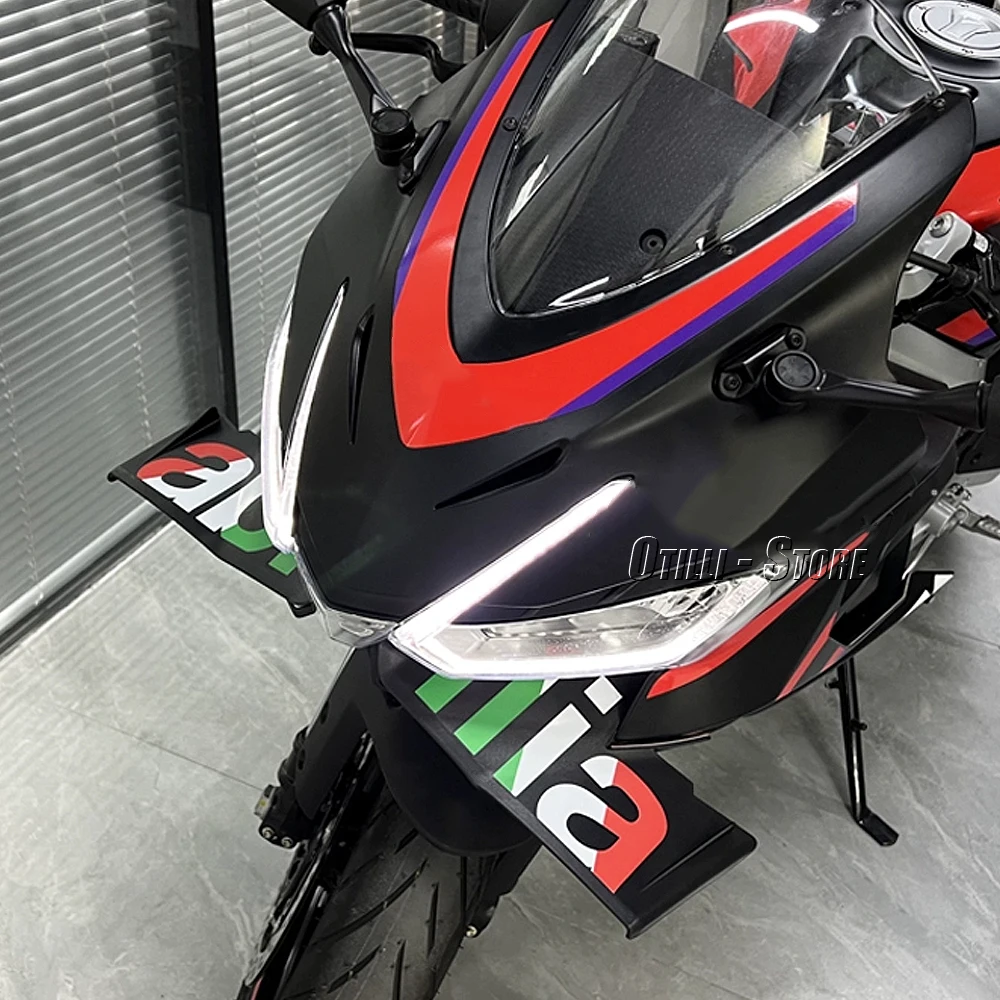 Novos acessórios da motocicleta abs frente carenagem winglet aerodinâmico asa kit spoiler para aprilia rs457 rs 457 rs457 2024 2025