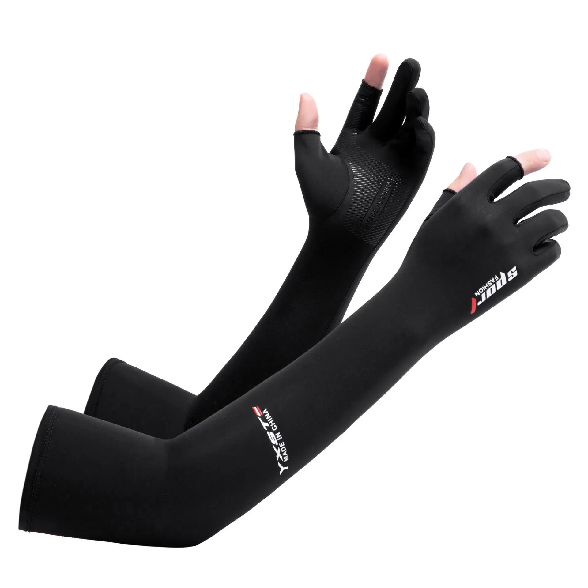 Guantes largos para deportes al aire libre, ciclismo, verano, protector solar, sensación de hielo