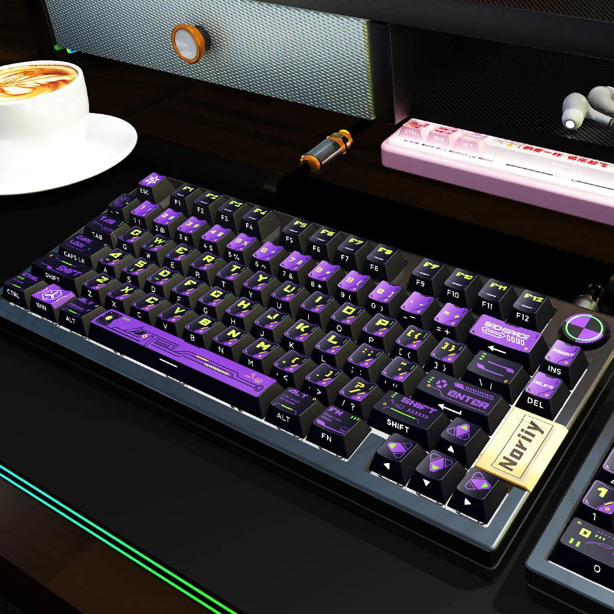 Imagem -06 - Luoli Electric Shadow Keycap Escultura Lateral Transparente Altura de Fábrica Original Sublimação Térmica Acessórios pc Gamer Roxo