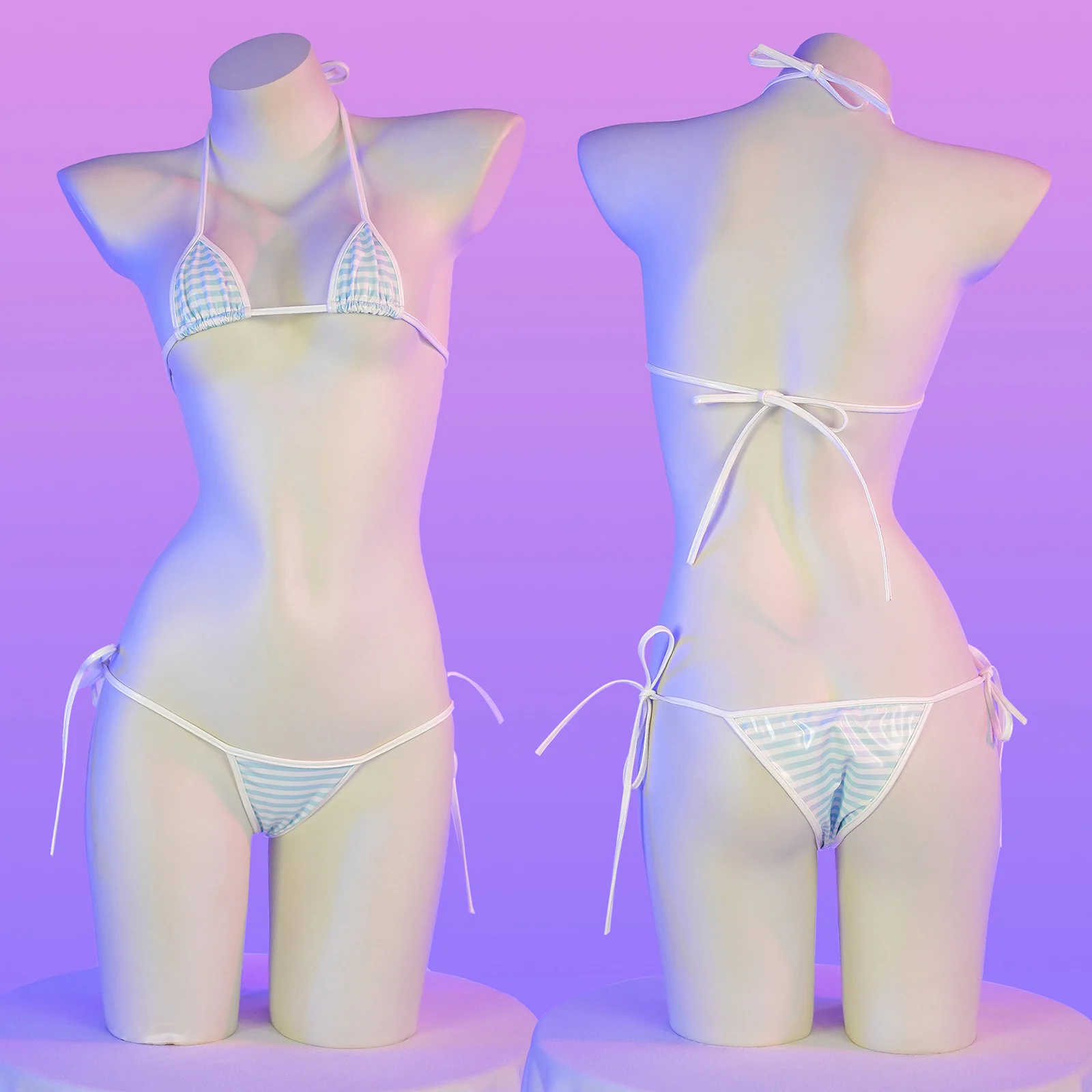 الصيف مثير المرأة بو الجلود البسيطة بيكيني المايوه Kawaii تأثيري الرسن الصدرية الأعلى مع ثونغ ملخصات الدانتيل متابعة مجموعة الملابس الداخلية