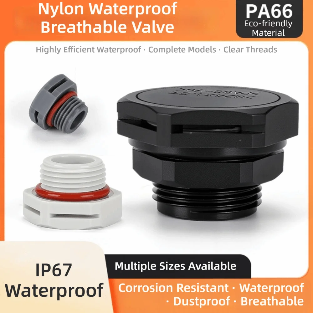 New Waterproof Vent Plug M5 M6 M8 M12 M16 Nylon Breather Valve Air Vent New