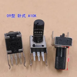2 Piece RK09 Type Single A10K A103 Handle 13MM 3 Feet Horizontal Power Amplifier Volume Rotation Adjustable Potentiometer