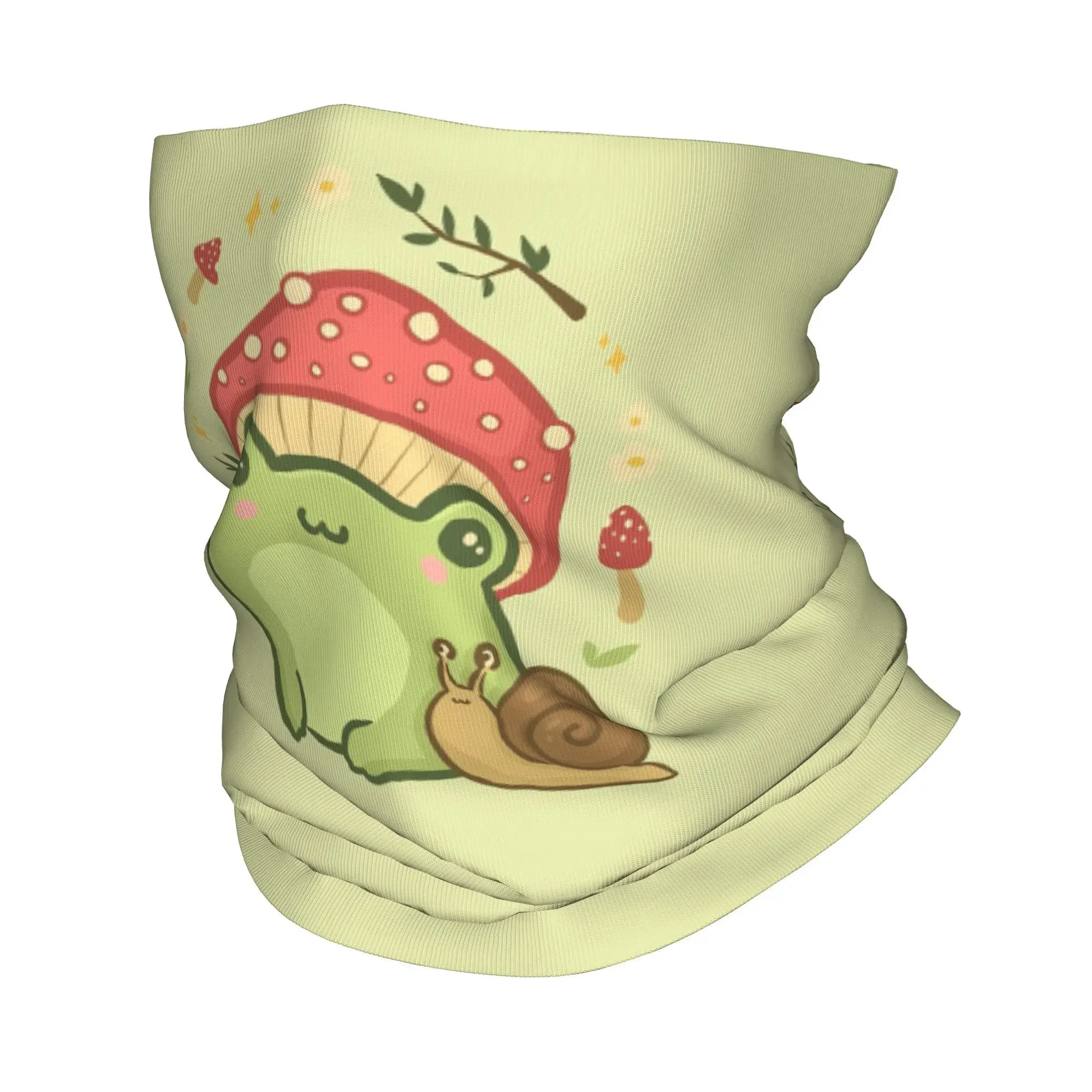 

Милая кавайная лягушка с капюшоном-грибом и улиткой Cottagecore, эстетическая бандана для любви, маска, шарф, Балаклава для верховой езды