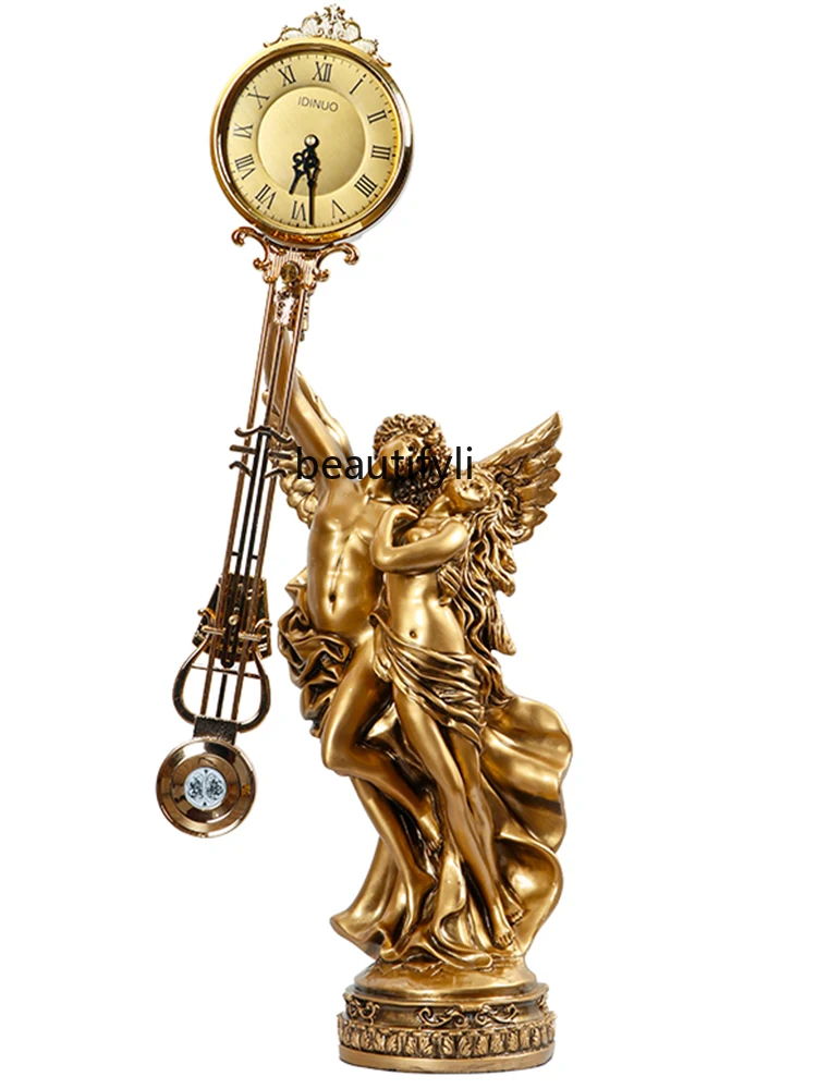 The Grandfather Clock European Style Villa Large Pendulum  Clock Light Luxury Vertical Home Nordic Modern  merican Style