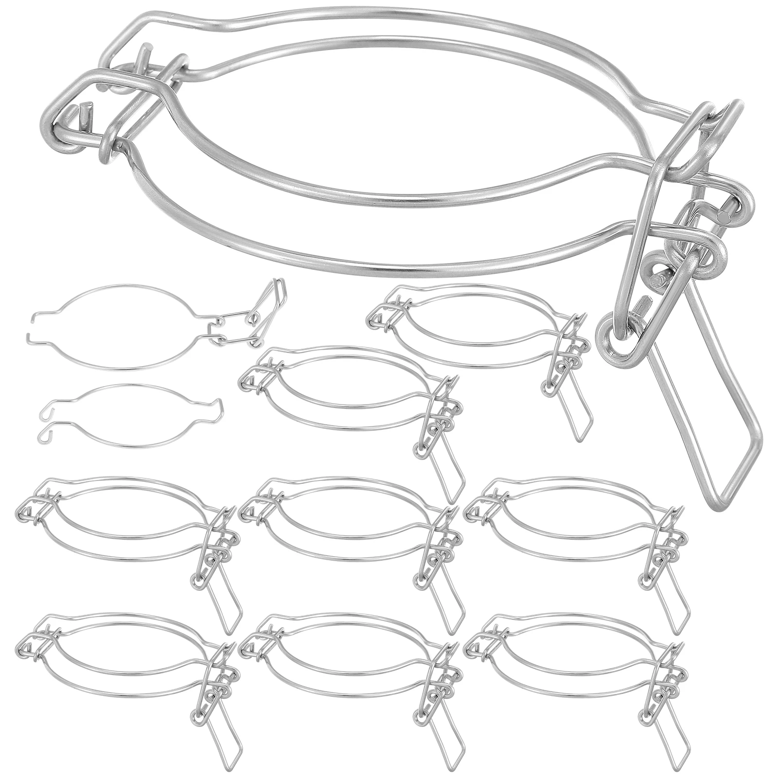 

10Pcs Metal Sealing Buckle for Glass Jars Reinforced Wire Lock Design Heavy Duty Stainless Steel Container Lock Buckle