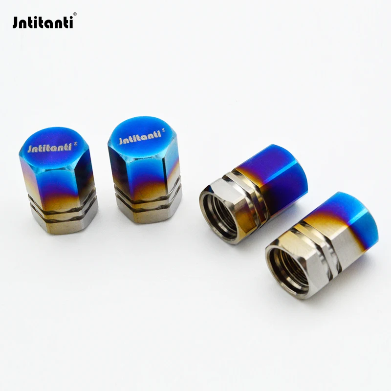 Jntitanti Customized Color Various style Gr.5 titanium Wheel Valve Stem Caps 4pcs for  Automobiles,Motorcycle