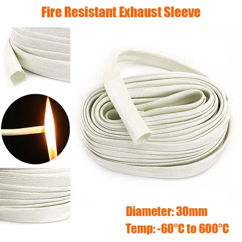 0.6m 2m 3m to 5m 10m 15m Fire Temp Resistant Exhaust Pipe Sleeve Insulation Protection Protect For Diesel Heater