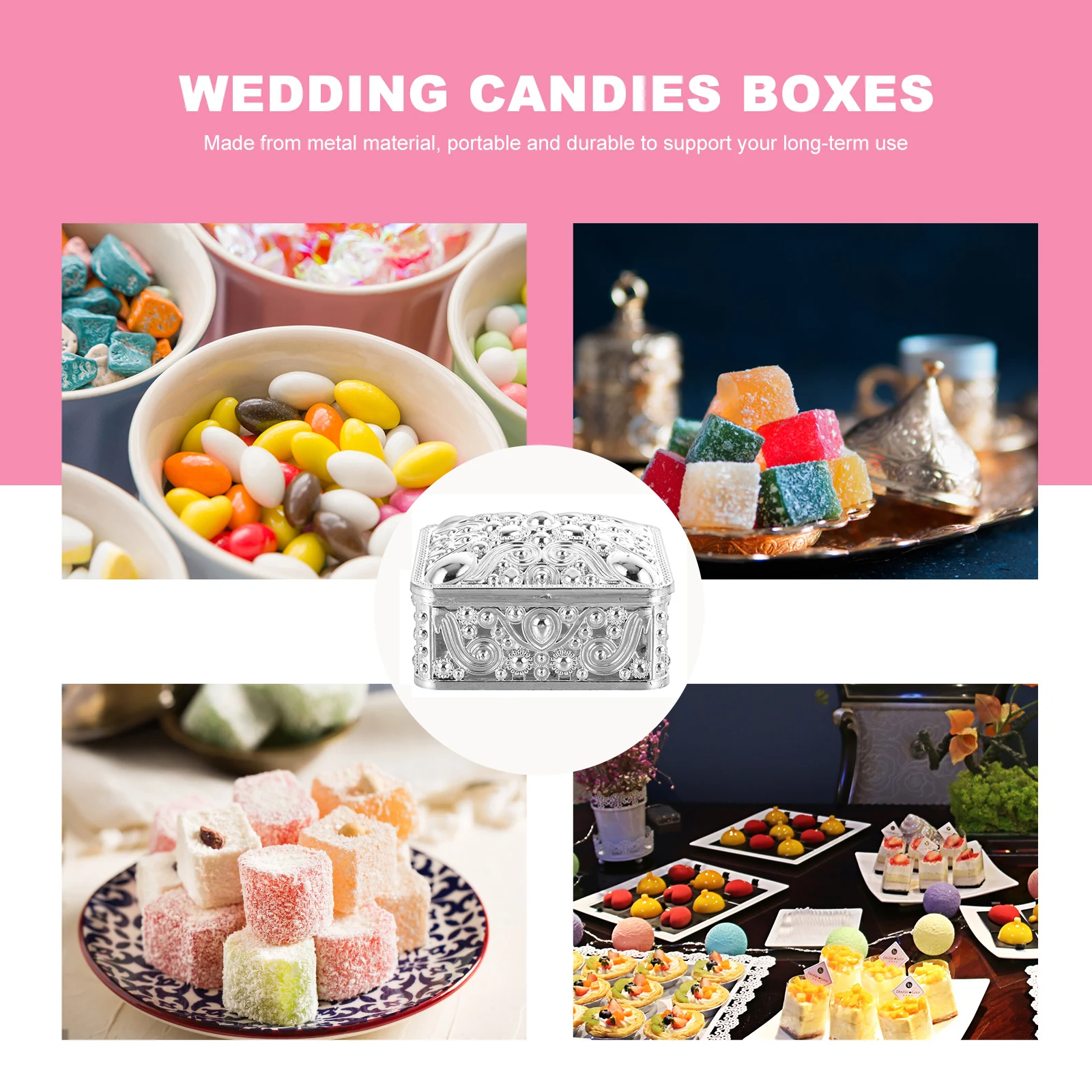 

12pcs Wedding Favor Square Candy Boxes Small Gift Boxes Party Favor Packaging Holder for Wedding Bridal Birthday Shower Elegant