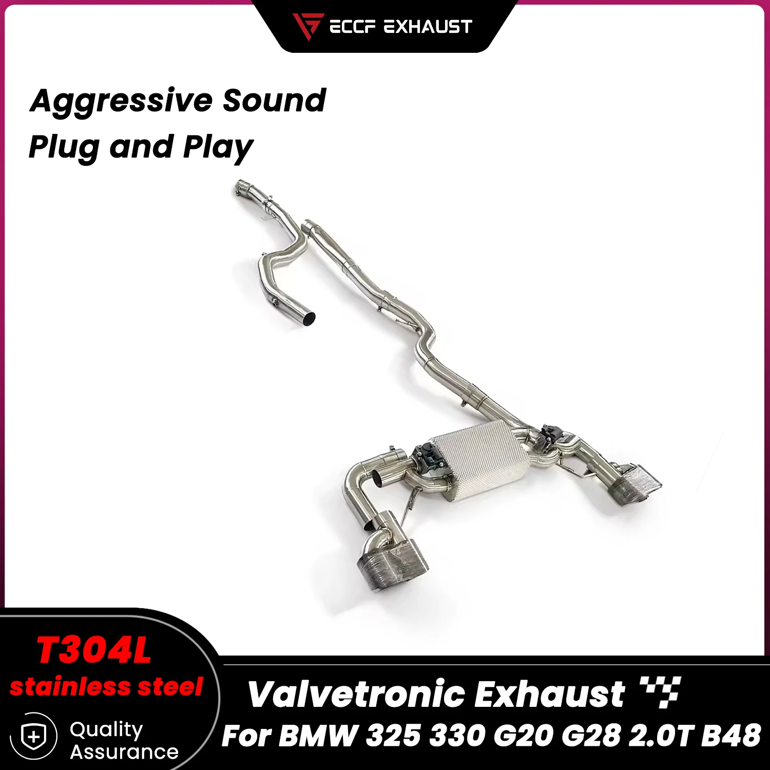 

Aggressive Sound Valvetronic Stainless Steel Catback Exhaust for BMW 325 330 G20 G28 2.0T B48 Unleash Maximum Performance