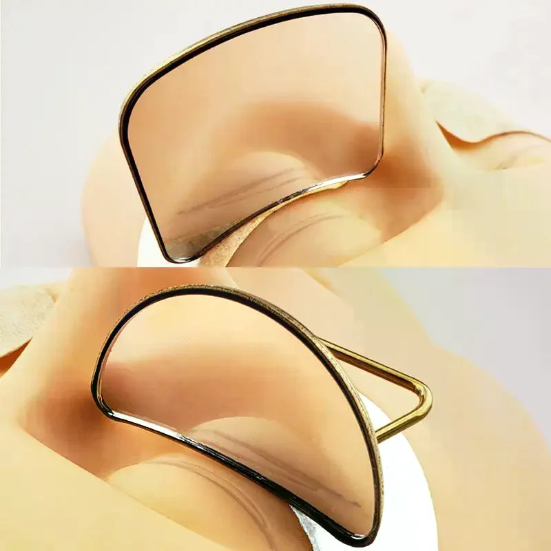 1pcs Stainless Steel Handleless Mirror Grafting False Lash Supplier Makeup Tools Moon Eyelash Extension Inspection Mirror Holder