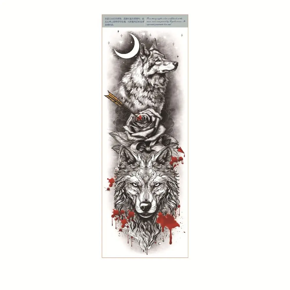 

Snake Butterfly Full Arm Tattoo Stickers Water Transfer Decals Large Size Temporary Tattoo Fake Tattoo Lion Wolf
