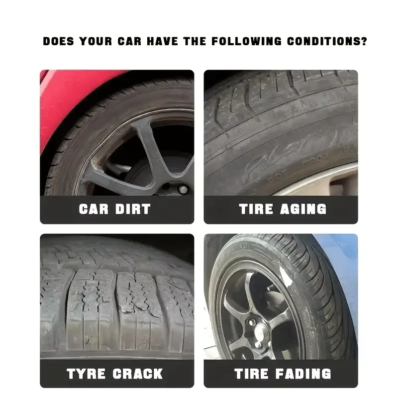 Car Tire Brightening Paste,Waterproof Tire Shine Cream,Anti Cracking Auto Wheel Care Agent,Long Lasting Gloss Refurbishment Wax