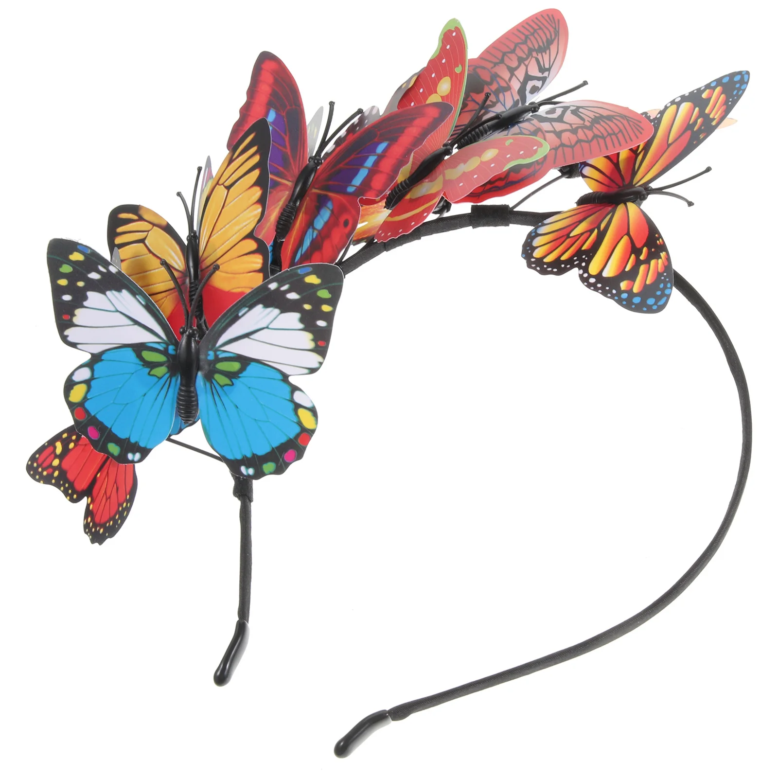 

Повязка на голову с бабочкой, декоративный обруч для волос с бабочками ручной работы, свадебная вечеринка, свадебный головной убор, повязка на голову с бабочкой