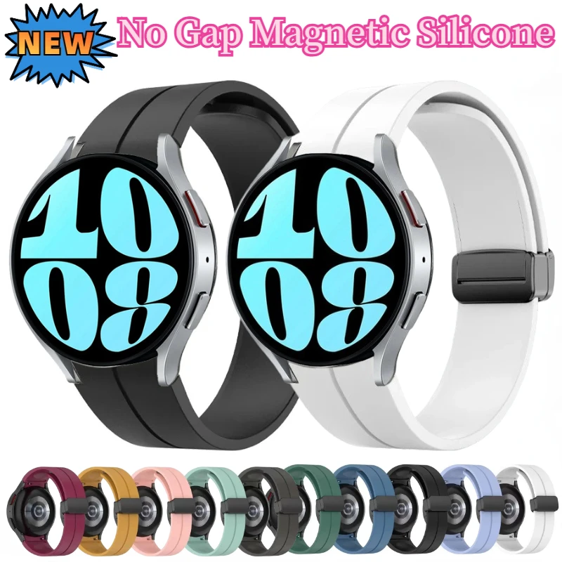 

No Gap Silicone Strap For Samsung Galaxy Watch 7/6/5/4 40mm 44mm 5 Pro Original Bracelet Galaxy Watch 6 4 Classic 47mm 46mm Band