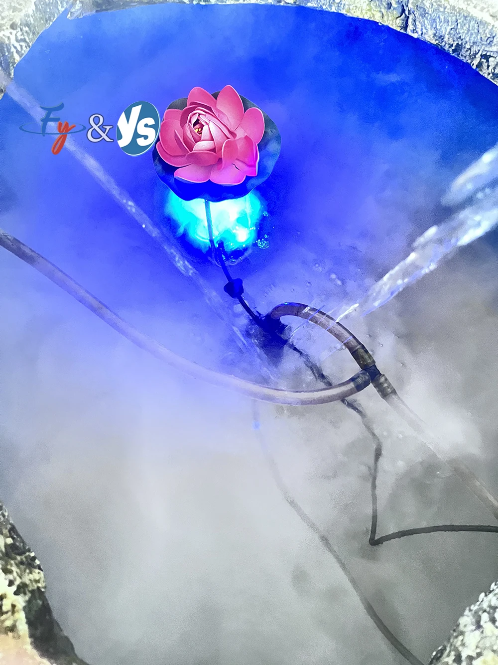 Ultrasonic Atomizer Head,Heavy Fog Volume Water Mist Humidifier for Fish Tank,Bonsai,Landscape Fountain,with Colorful LED Lights